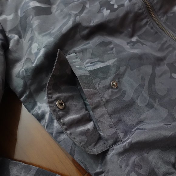 Members Only Men's Ma-1 Bomber Jacket Grey Camo M - Picture 6 of 11